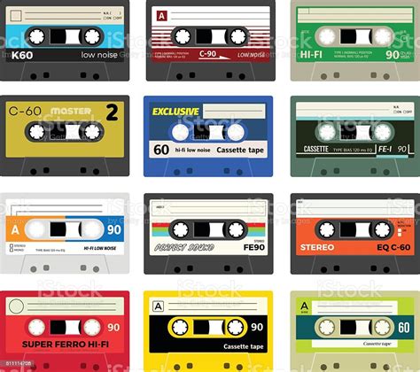 Vintage Cassette Tapes Vol 1 Stock Illustration Download Image Now