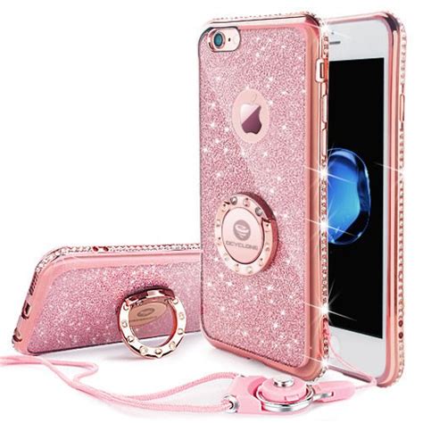 Cute Iphone 6 Plus 6s Plus Case Girls With Stand Bling Diamond Rhinestone Bumper With Grip