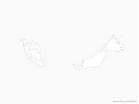 Grey Map Of Malaysia Free Vector Maps Map Vector Map Vector Free Images