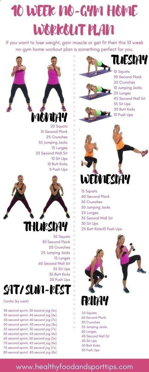 The 10 Week No Gym Home Workout Plans At Home Workout Plan At Home