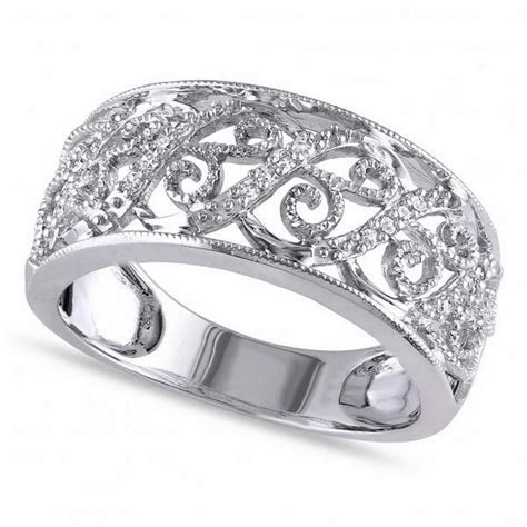 Seven Seas Jewelers Ladies Pave Set Filigree Diamond Ring 14k White