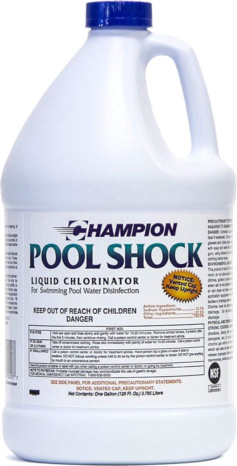 Liquid Chlorine Pool Shock Commercial Grade 125 Concentrated Strength 1 Gallon Amazonca