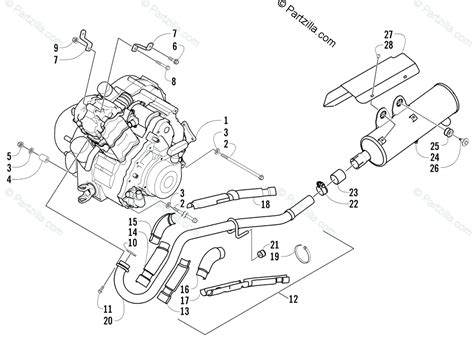 Arctic Cat ATV OEM Parts Diagram For Engine And Exhaust Partzilla Com