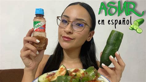 Asmr Español Eating Cucumber 🥒 Comiendo Pepino 🎧 Yuyis Asmr Youtube