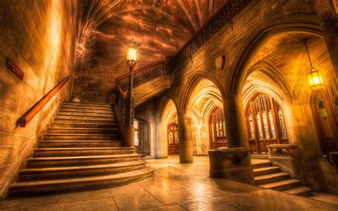 Staircase To The Second Floor In A Stone Castle Wallpapers And Images