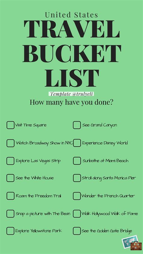 Us Travel Bucket List Instagram Template How Many Have You Done Instagramtemplate