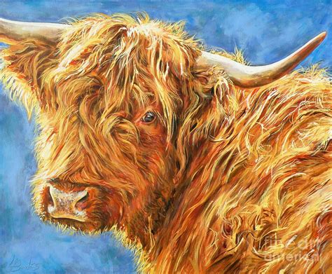 Looking Back In Sunlight By Leigh Banks Highland Cow Art Canvas Art