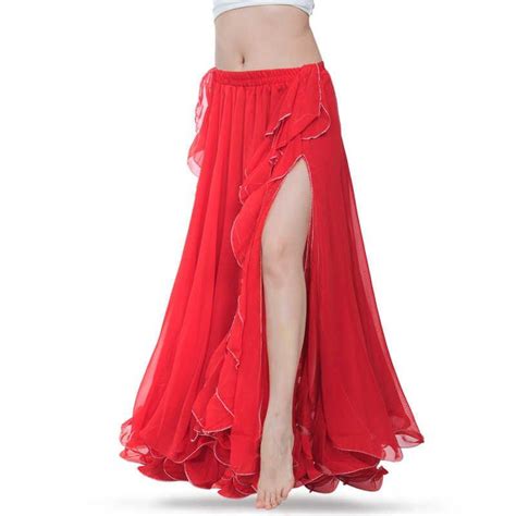 Royal Blue Belly Dance Skirts Oriental Double High Slits Belly Dance Costume Skirt For Women
