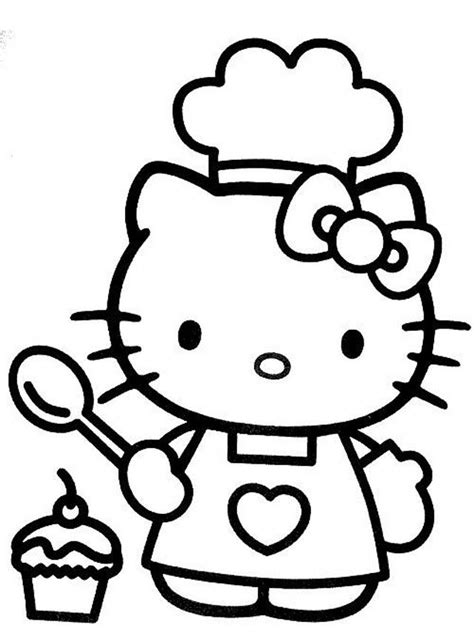 Supercoloring.com is a super fun for all ages: Hello Kitty cuoca | Hello kitty drawing, Hello kitty ...