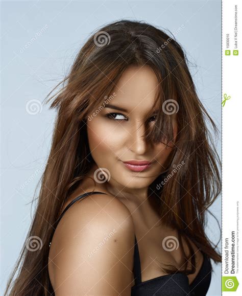 Beautiful Woman With Long Hair Stock Photo Image Of Eyes