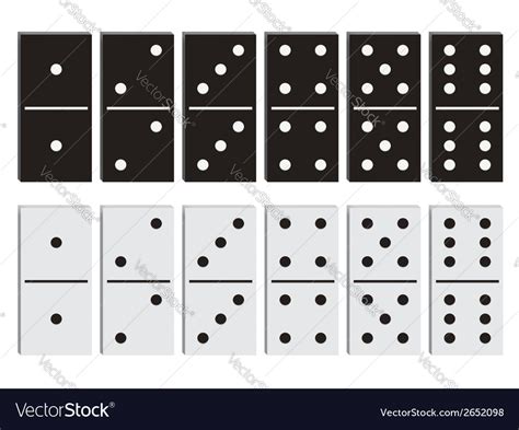 Domino Black And White Set Royalty Free Vector Image