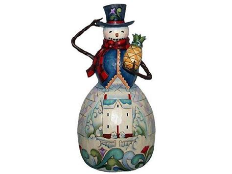 Jim Shore Heartwood Creek Snowman With Pineapple And Town Scene