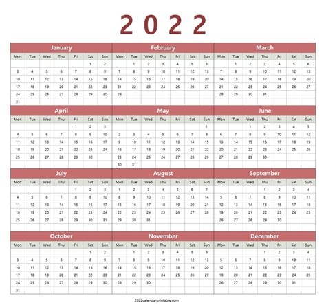 United States Federal Holiday Calendar 2022 Printable Calendars