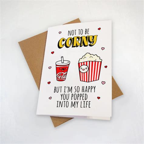 You Popped Into My Life Corny Valentines Day Card Etsy