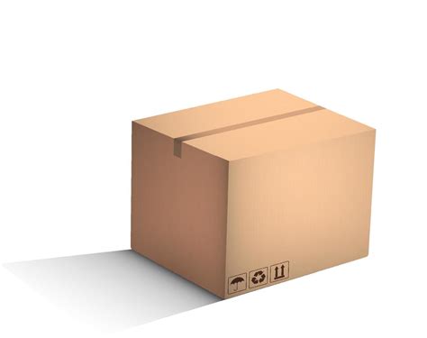 Closed Cardboard Box In A Realistic Way Delivery And Transportation Of