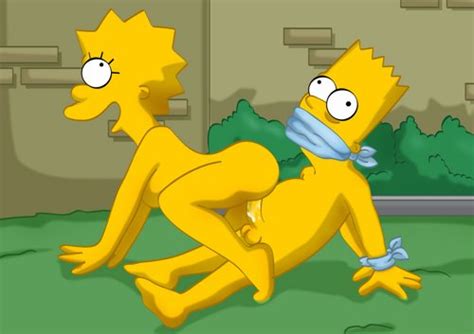 Rule 34 Bart Simpson Bondage Bound Bound Wrists Breasts Cloth Gag Color Cum Female Female On