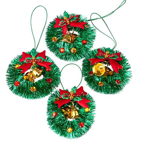 Miniature Tinsel Christmas Wreath Ornaments Christmas Ornaments