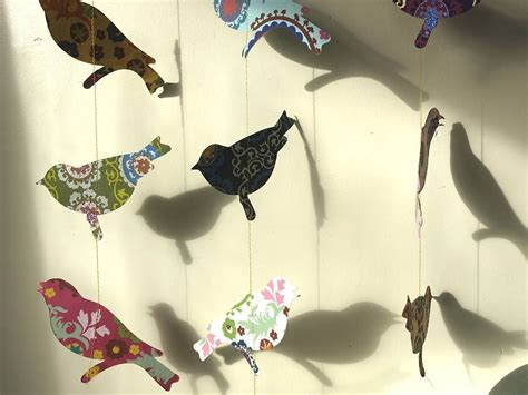 Handmade Paper Birds Garland Bunting By Seagirl And Magpie