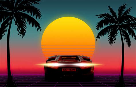 1400x900 1980s Sunset Outrun 4k 1400x900 Resolution Hd 4k Wallpapers
