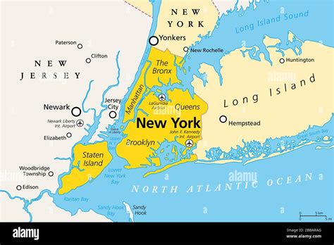 Ciudad De Nueva York Mapa Político La Ciudad Más Populosa De Los