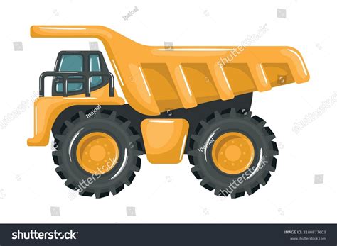 Heavy Machinery Cartoon Style Yellow Mining Stock Vector Royalty Free