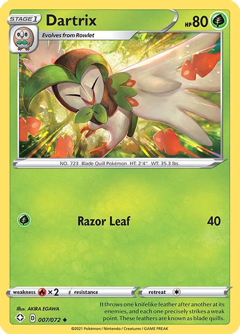 Dartrix Shining Fates 07072 Pokemon Single Card