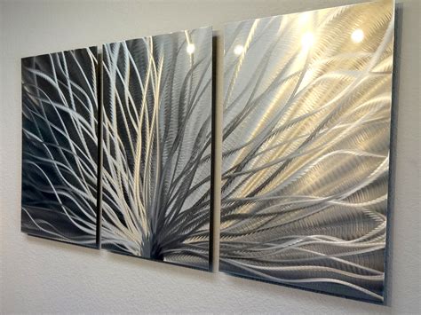 Radiance - 3 Panel Metal Wall Art Abstract Contemporary Modern Decor ...