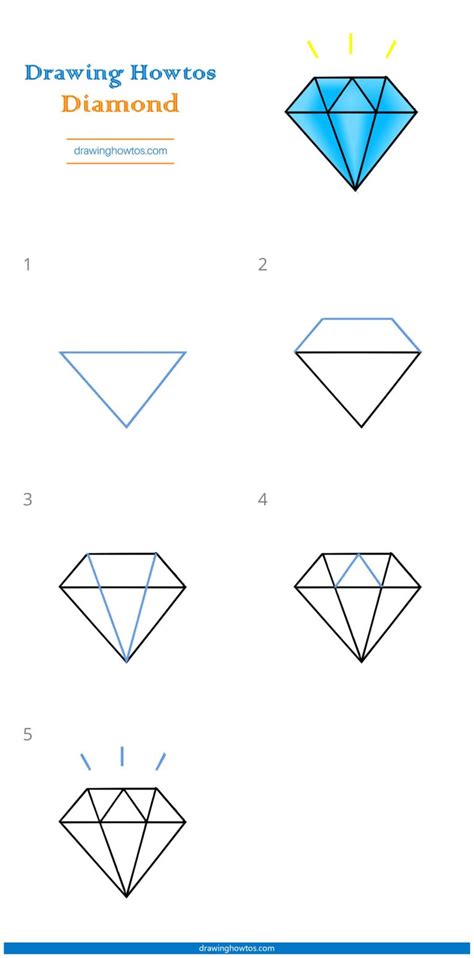 How To Draw A Diamond Step By Step Easy Drawing Guides Drawing Howtos