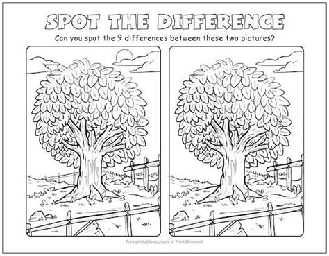 Shade Tree Spot The Difference Picture Puzzle Picture Puzzles Hidden