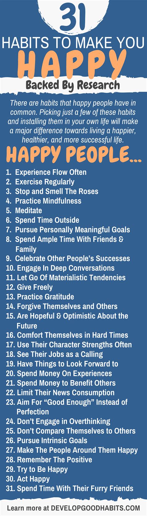 31 Habits Of Happy People Backed By Science And Psychology