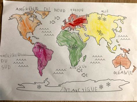 Planisphère à colorier Les activités de maman Géographie enfants Géographie Planisphere