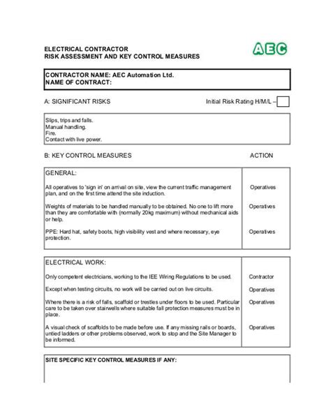 Free 27 Risk Assessment Forms In Pdf Ms Word