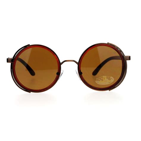 Sa106 Steampunk Victorian Side Visor Round Circle Lens Sunglasses Ebay