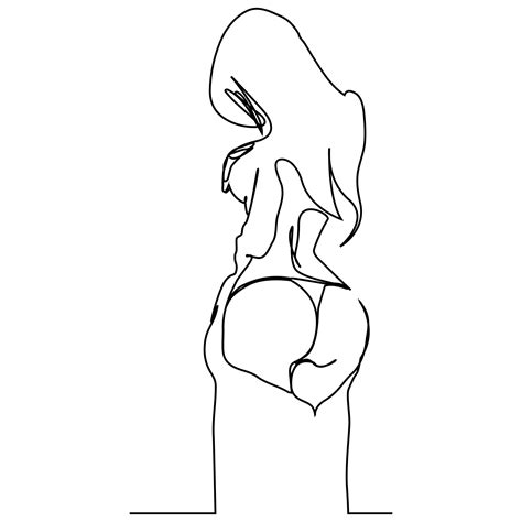 línea continua dibujo de contorno de mujer cuerpo de mujer sexy Vector en Vecteezy