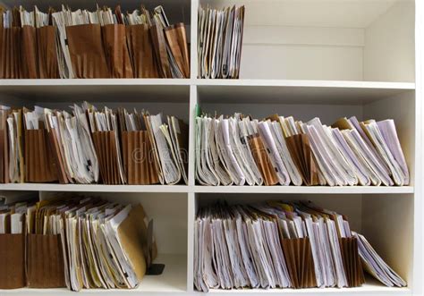 File Folders On Shelf Stock Image Image Of Busy Paper 12984993