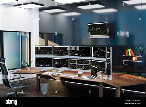 Big Trading Room And Working Place Of Business People Stock Photo Alamy
