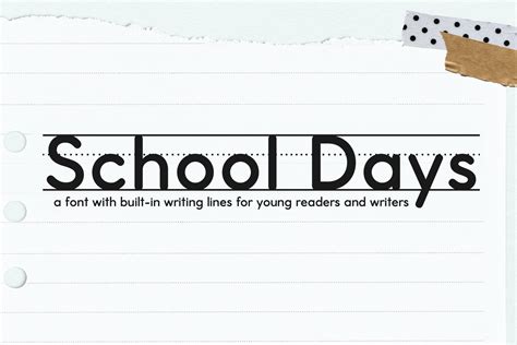 School Days Handwriting Lines Font Creative Market
