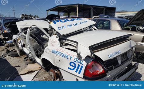 Wrecked Police Car Editorial Stock Image Image Of Police 88296049