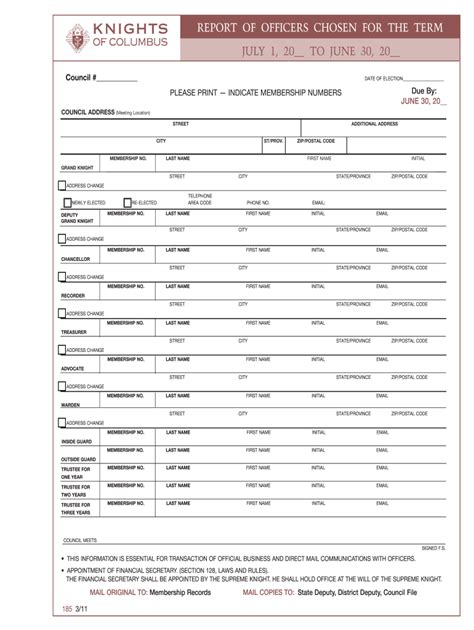 Knights Of Columbus Form 185 Fill Out And Sign Online Dochub