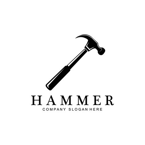 Hammer Building Construction Tools And Judge Logo Vector Icon Vintage