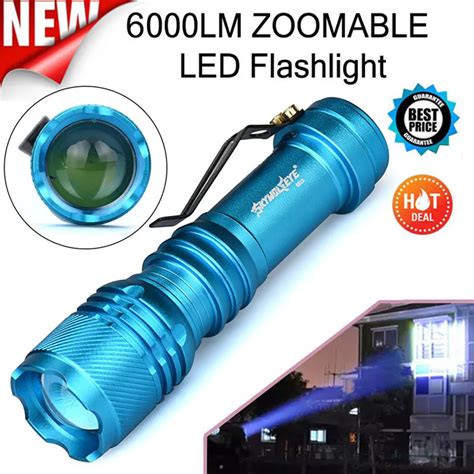 D4 Portable 6000lm Q5 Aa14500 3 Modes Zoomable Led Flashlight Torch