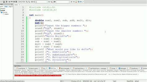 C Programming 8 A Simple Calculator With C Youtube