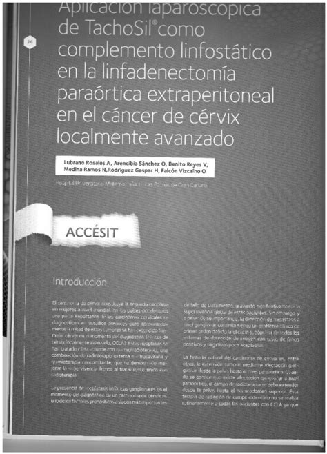 PDF Aplicación laparoscópica de Tachosil como complemento