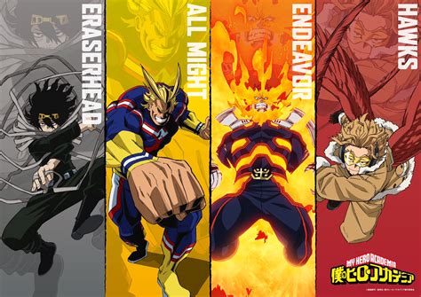 Crunchyroll My Hero Academia Anime Debuts New Character Visual For 4 Pro Heroes