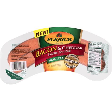 Eckrich Bacon And Cheddar Smoked Sausage 13 Oz Pack Sausages Chief
