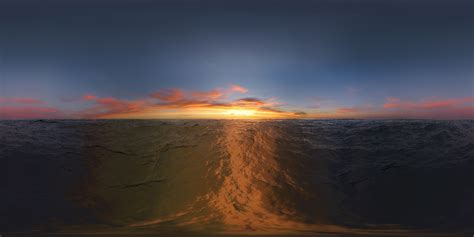 Sunset Ocean Panoramic 360 Vr Motion Graphics Videohive