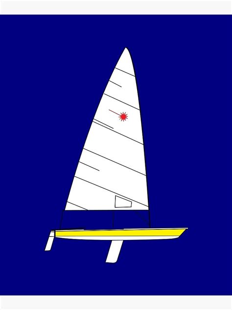 Laser Sailboat Yellow Mounted Print For Sale By Chbb Redbubble