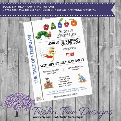 Book Themed Birthday Party Invitations Birthdaybuzz
