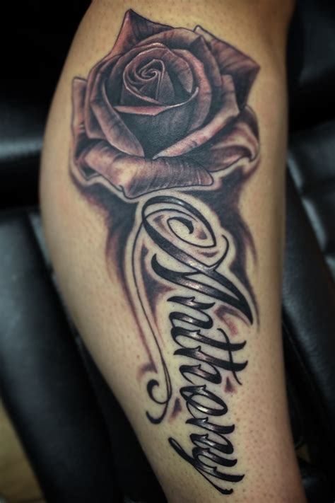 That's a fake tattoo, but would be lovely if real. Tattoo uploaded by Christian | Rose tattoo with husbands ...