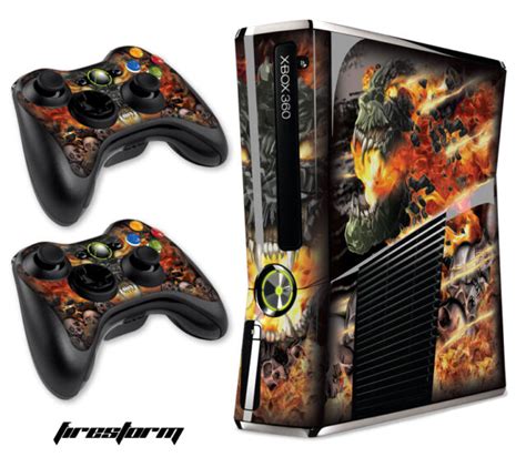 Skin Decal Wrap For Xbox 360 Slim Gaming Console And Controller Xbox360
